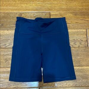 Athleta Blue High-Rise Bike Shorts Stretch Fit